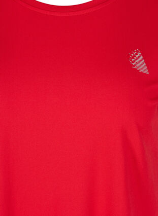Einfarbiges Trainings-T-Shirt., Haute Red, Packshot image number 2