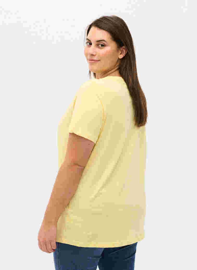 Kurzarm T-Shirt aus Baumwolle mit Aufdruck, Pale Banana Shine, Model image number 1