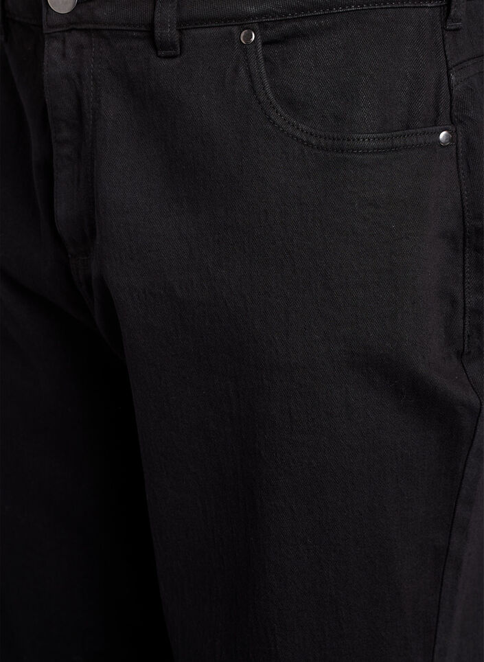 Weite Jeans mit verk&uuml;rzter L&auml;nge, Schwarz, Packshot image number 2