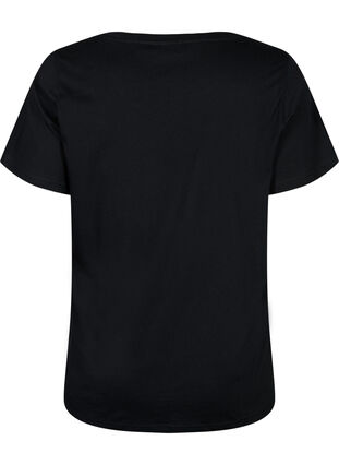 T-Shirt aus Bio-Baumwolle mit Druck (GOTS), Black W. Silver LA, Packshot image number 1