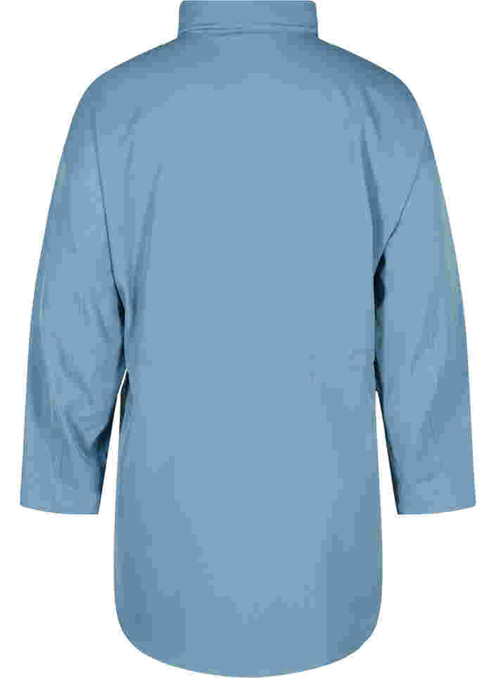 Hemdjacke mit Bindeschnüren und Taschen, Blue Shadow, Packshot image number 1
