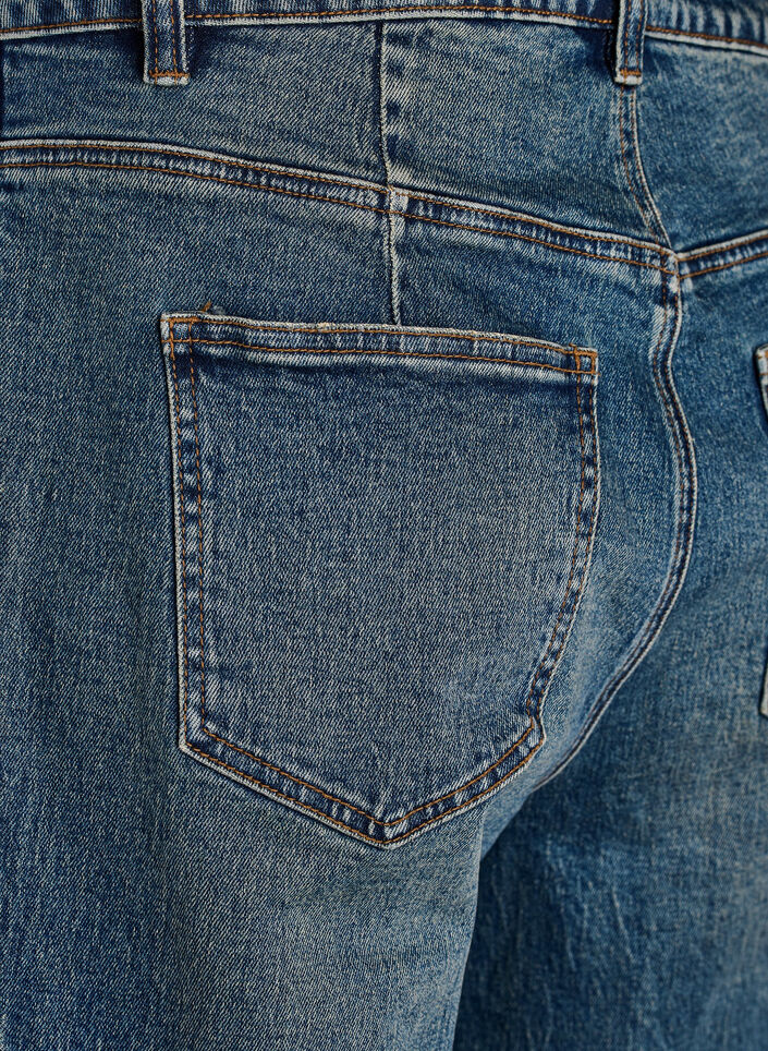 Barrel Fit Jeans mit Used-Waschung, Blau, Packshot