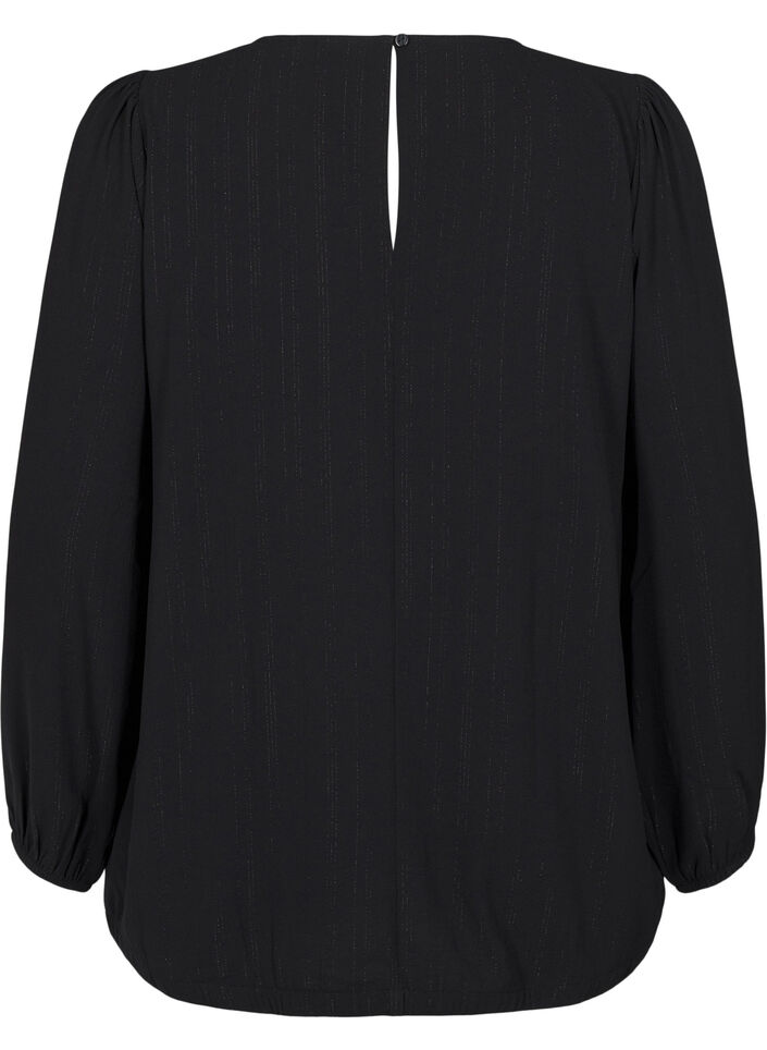 Bluse mit Silberglitzer, Schwarz, Packshot image number 1