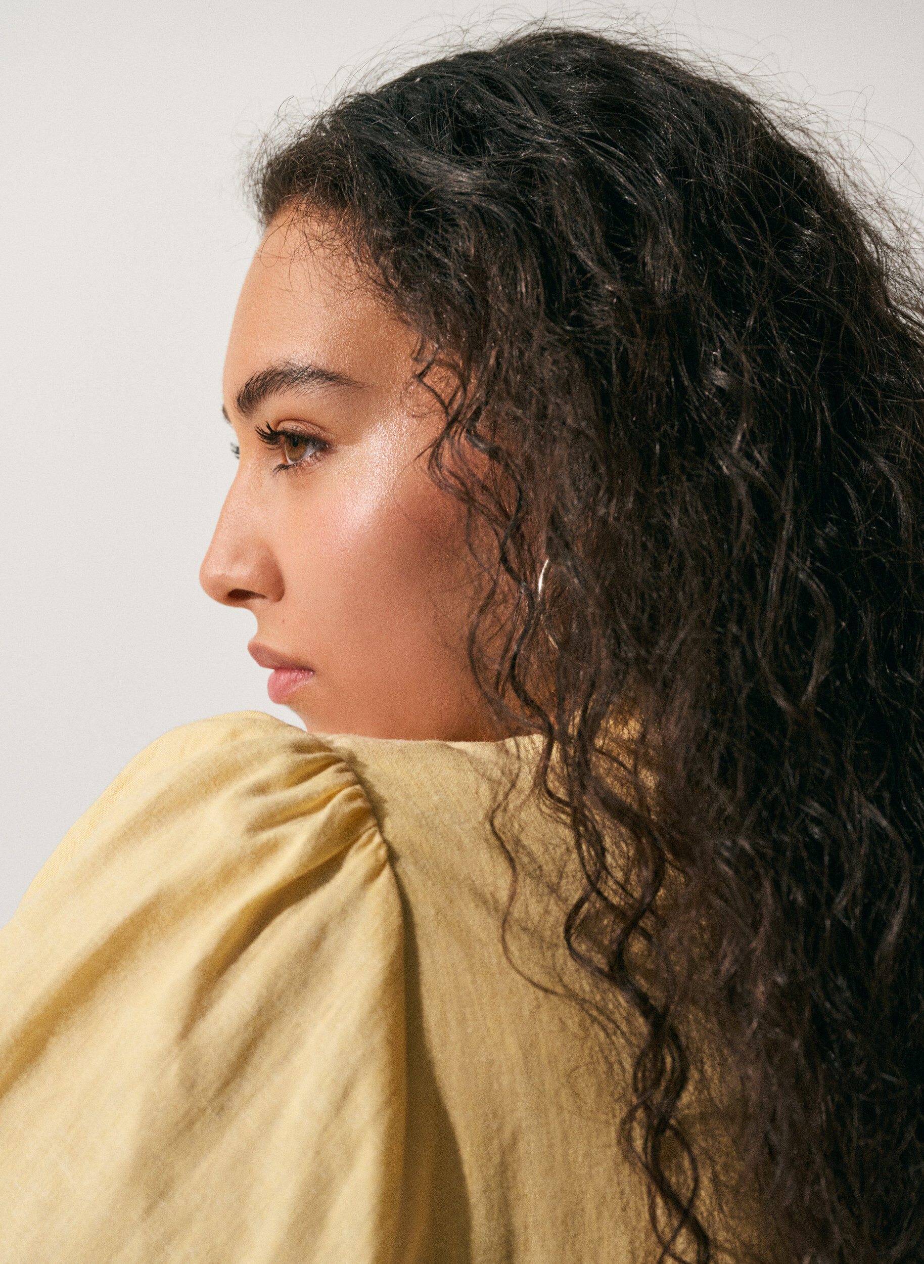 Zizzi Hemdblusenkleid aus Leinen und Viskose mit Bindeg&uuml;rtel, Gelb, Image image number 0