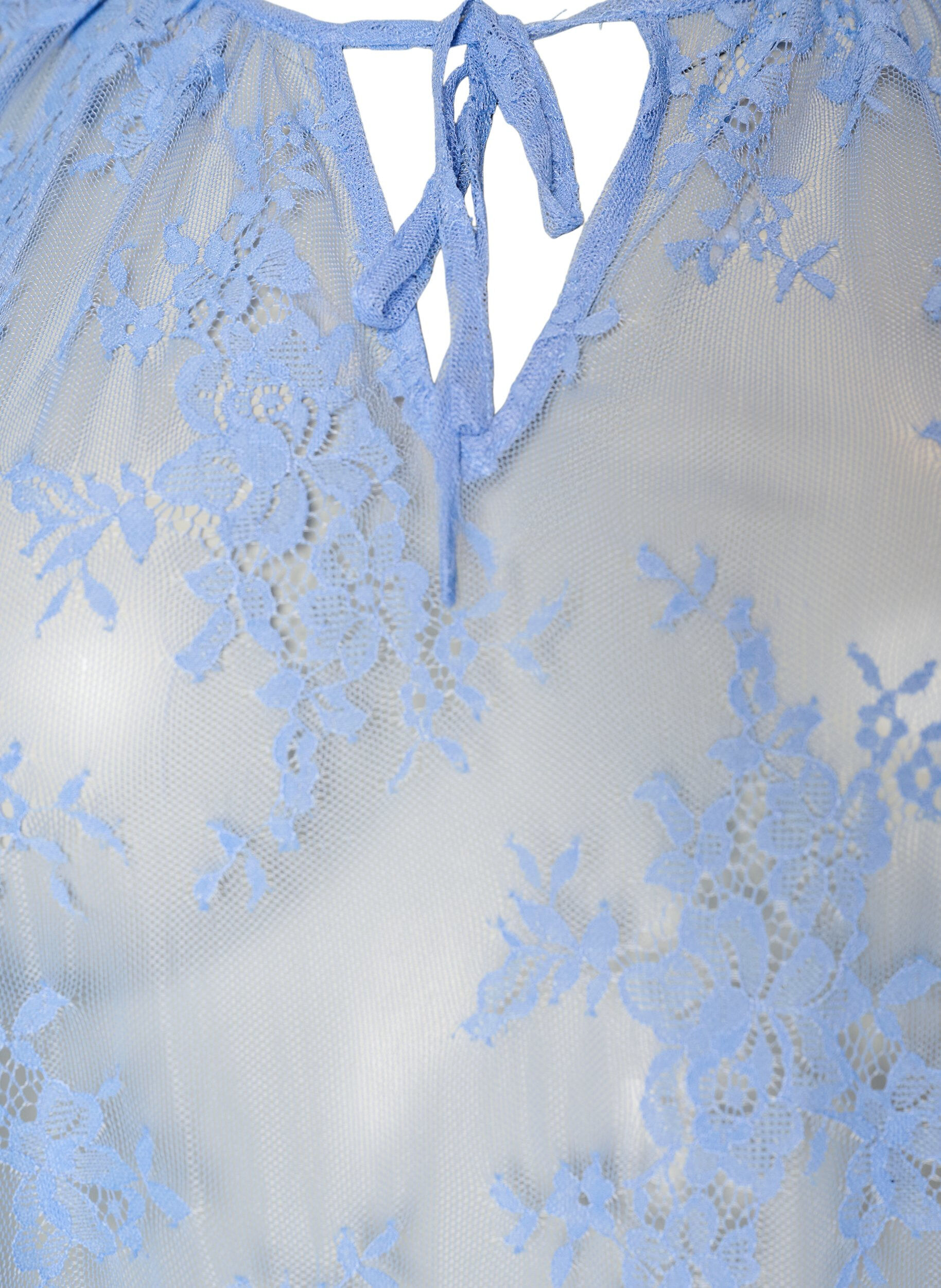 ZizziKurz&auml;rmelige Spitzenbluse mit Bindeband, lila, Packshot image number 2