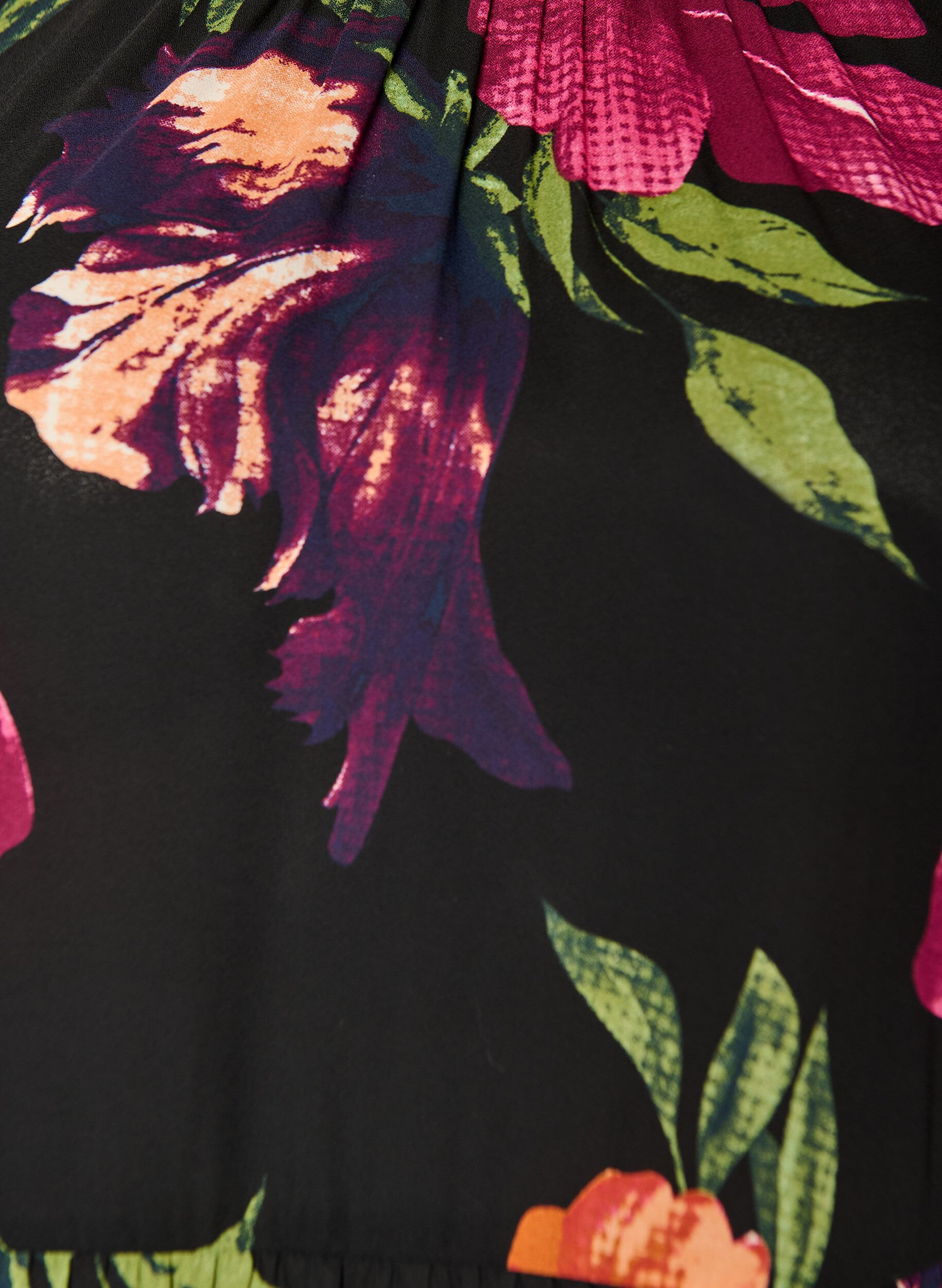 ZizziBluse mit gebl&uuml;mtem Print und Peplum, Schwarz, Packshot image number 2