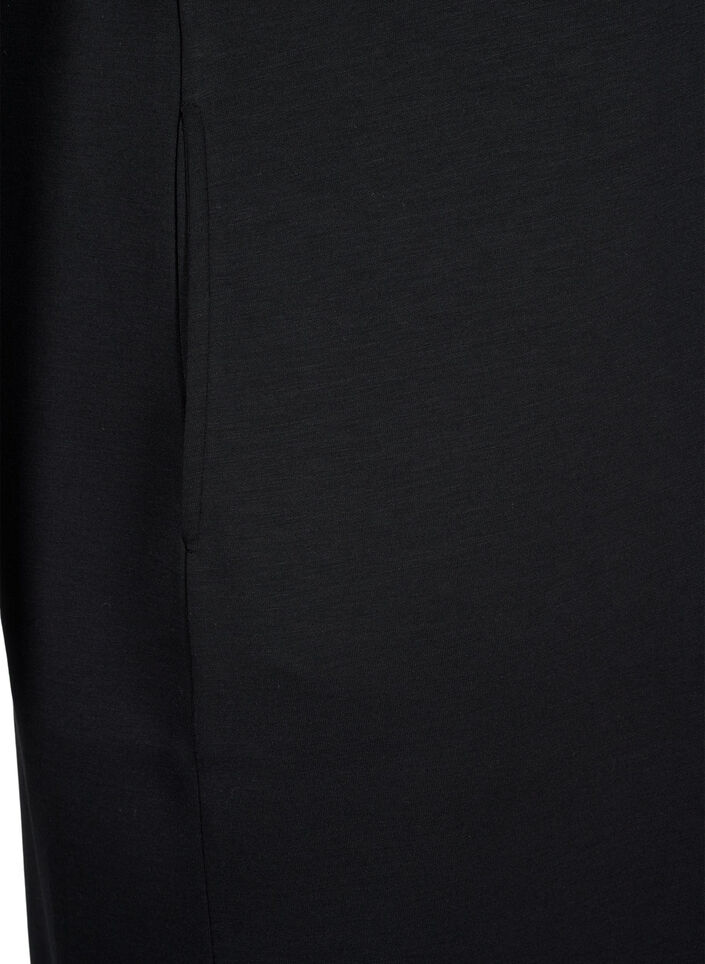 Sweatshirtkleid mit kurzen Ärmeln aus Modal-Mix, Schwarz, Packshot image number 3