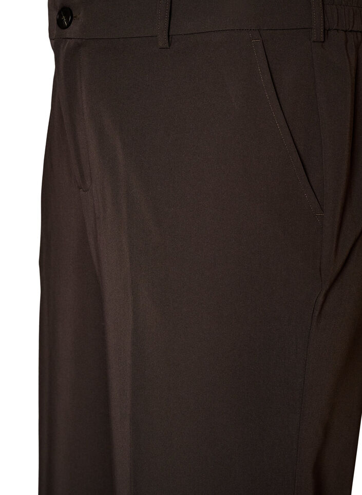 Hoch taillierte Hose mit B&uuml;gelfalten, Braun, Packshot image number 2