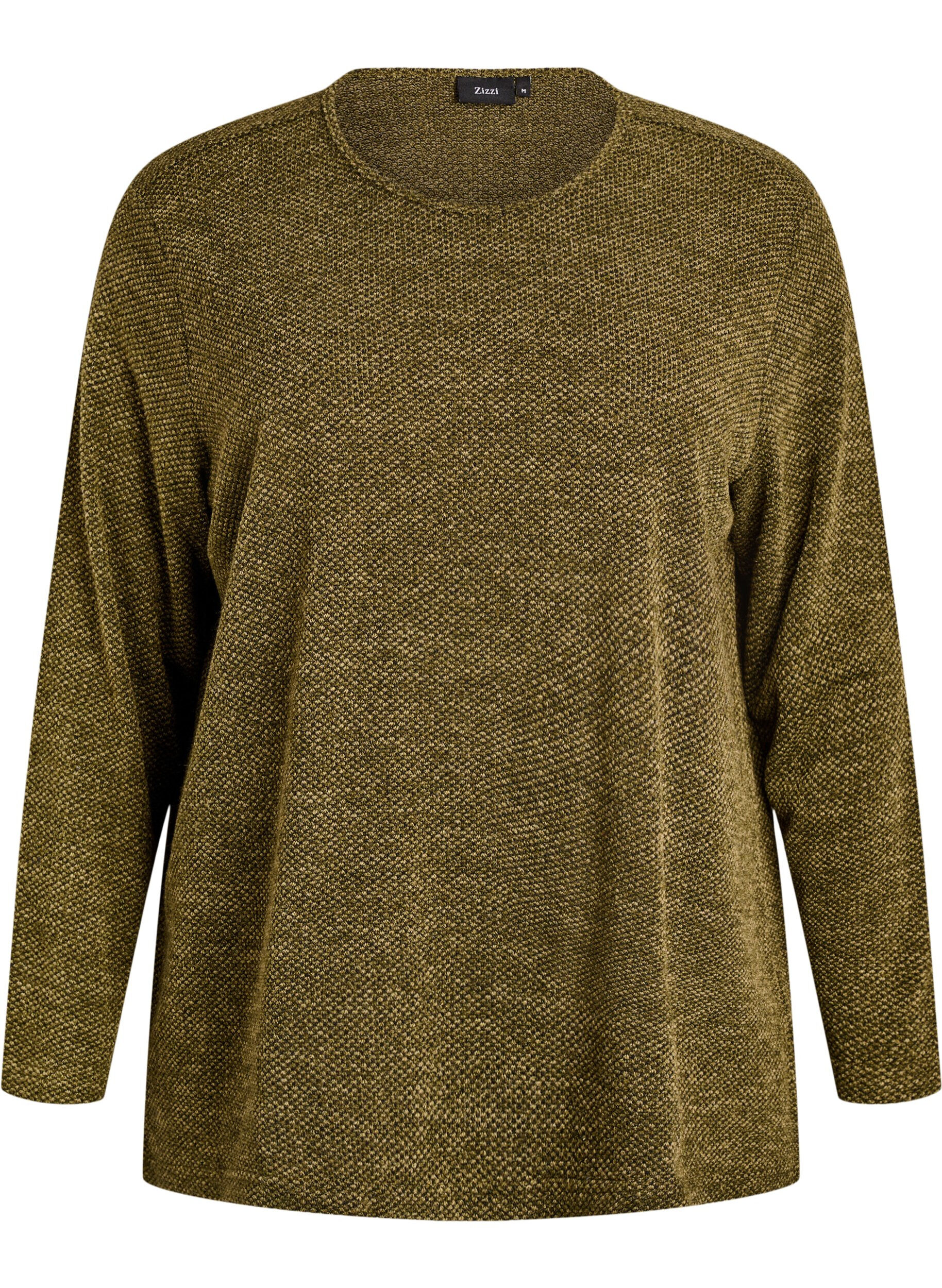 Lang&auml;rmelige Bluse mit Struktur