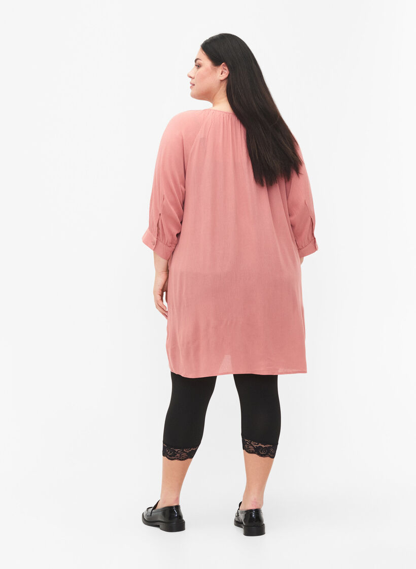 2er-Pack 3/4 Leggings mit Spitze, Black / Black, Model image number 1