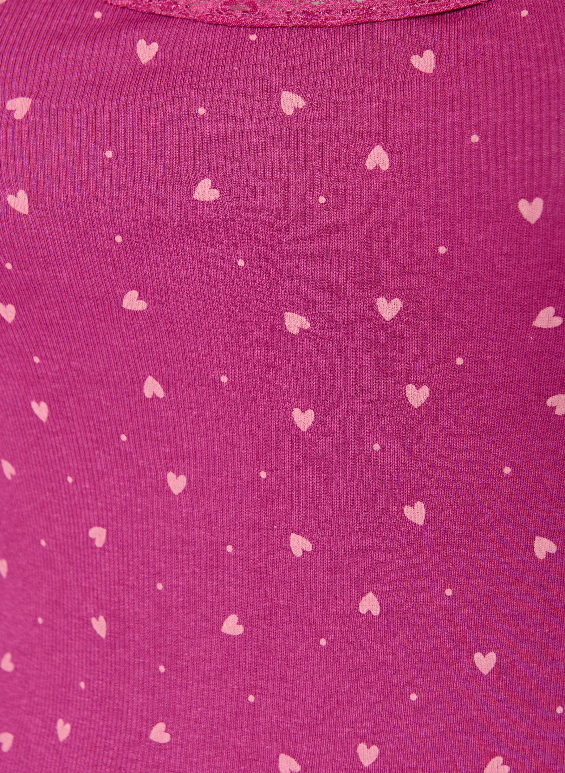 ZizziOberteil mit Aufdruck und Spitzenborte, Lila, Packshot image number 2