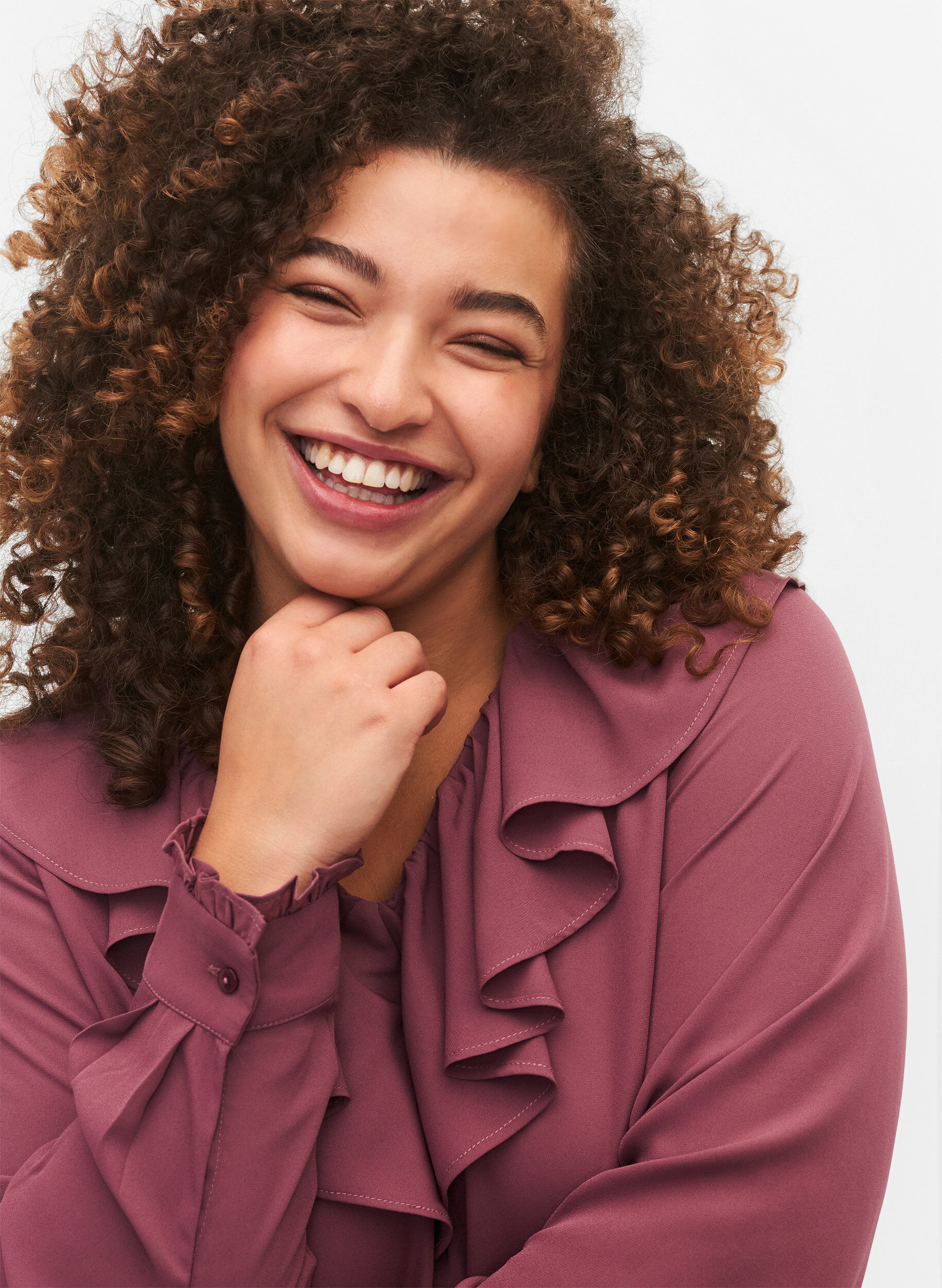 Zizzi Lang&auml;rmelige R&uuml;schenbluse, Renaissance Rose, Model image number 2