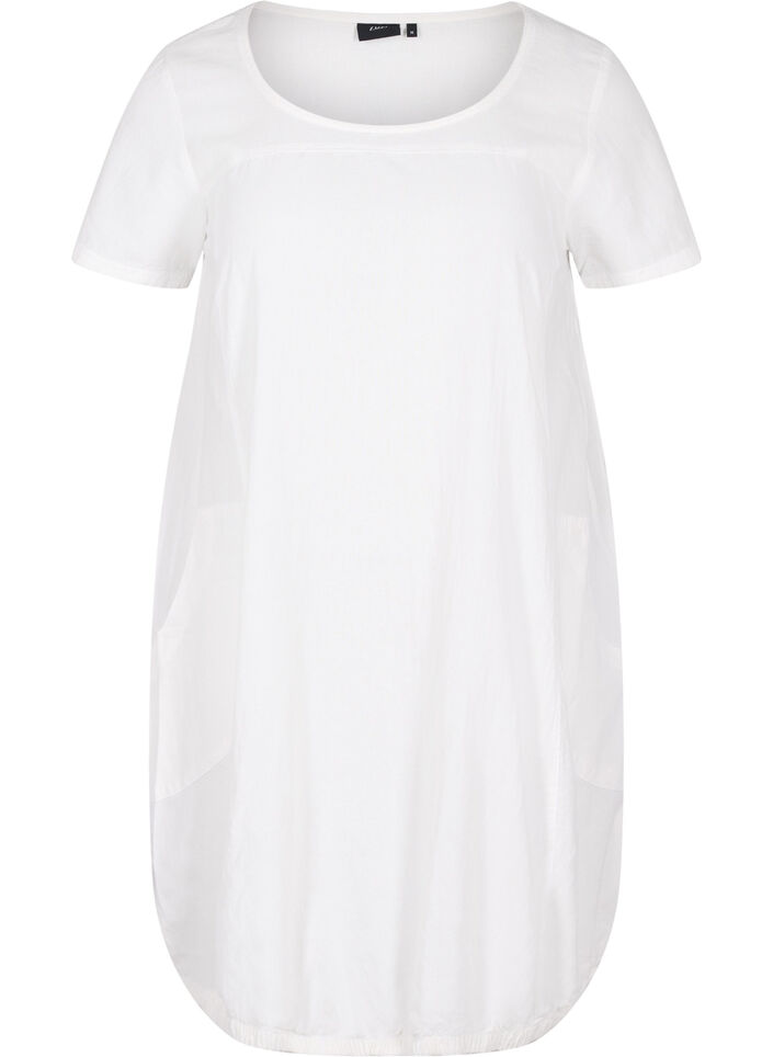 Kurzarm Kleid aus Baumwolle, Wei&szlig;, Packshot image number 0
