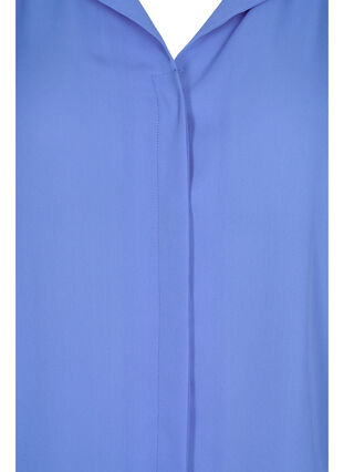 Einfarbiges Hemd mit V-Ausschnitt., Ultramarine, Packshot image number 2