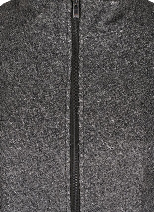 Mantel mit Wolle und Reißverschluss, Dark Grey Melange, Packshot image number 2