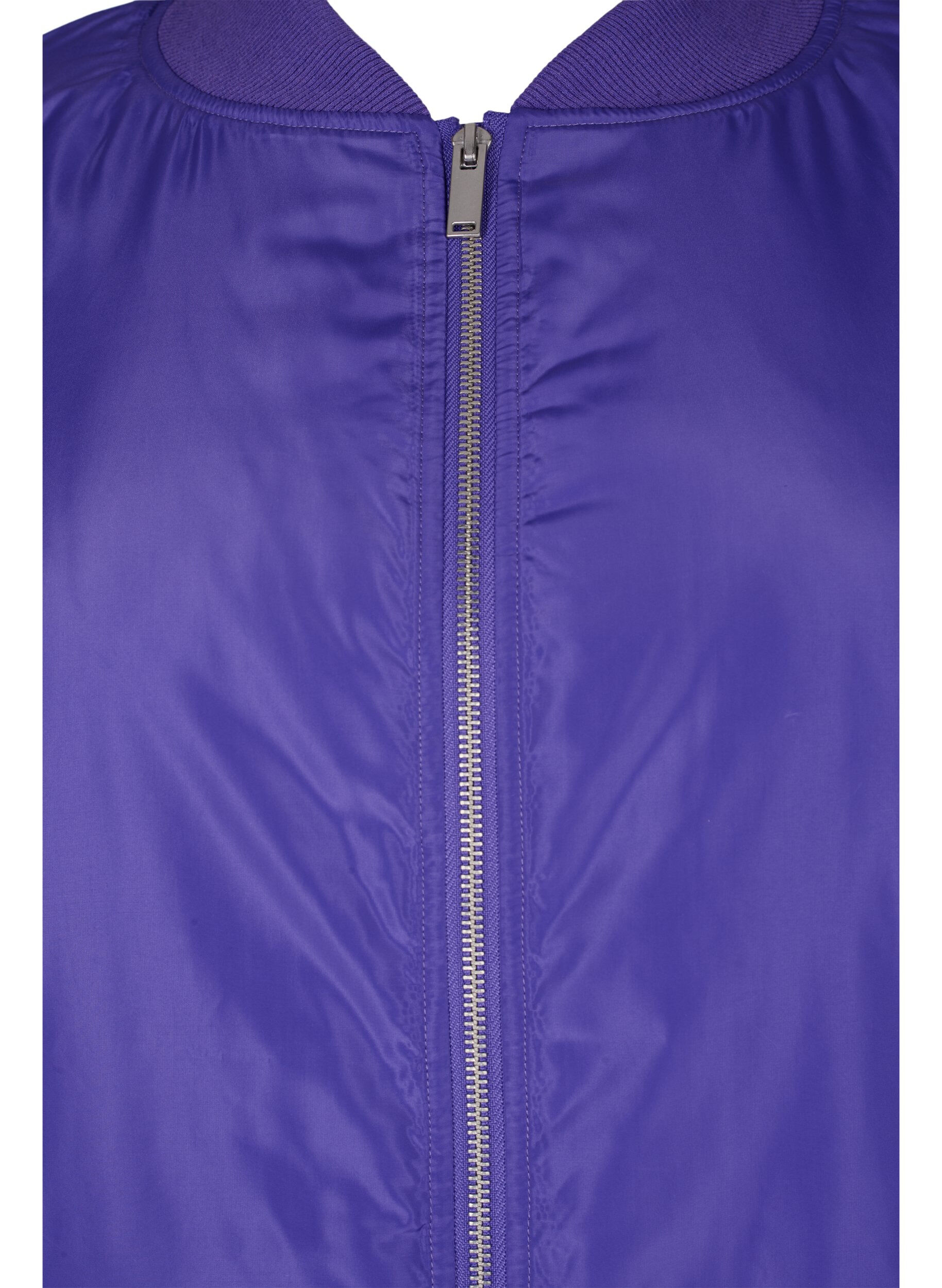 Zizzi Bomberjacke mit Rei&szlig;verschluss, Purple Opulence, Packshot image number 2