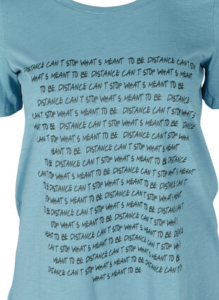 T-Shirt mit Print aus Bio-Baumwolle, Blue Heaven Melange, Packshot image number 2