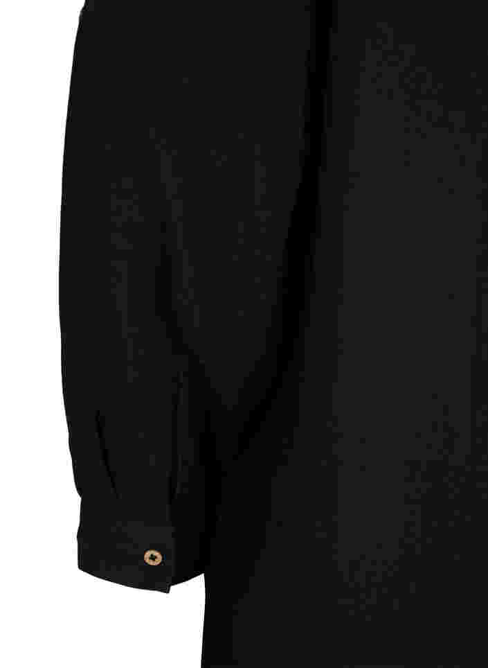 Langes Hemdkleid aus Viskose, Black, Packshot image number 3