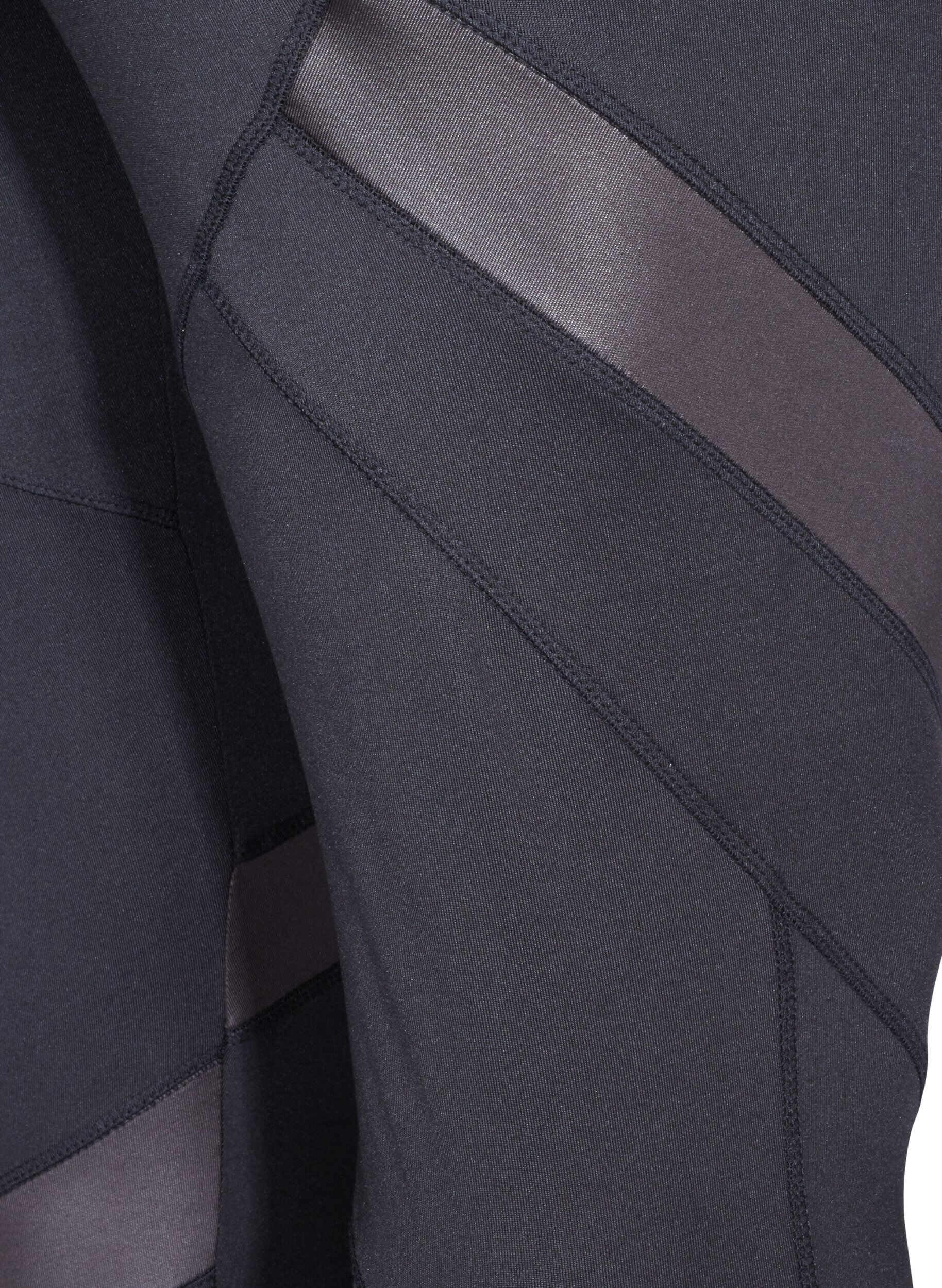 Zizzi Cropped Trainingsleggings mit Mesh, Black, Packshot image number 3