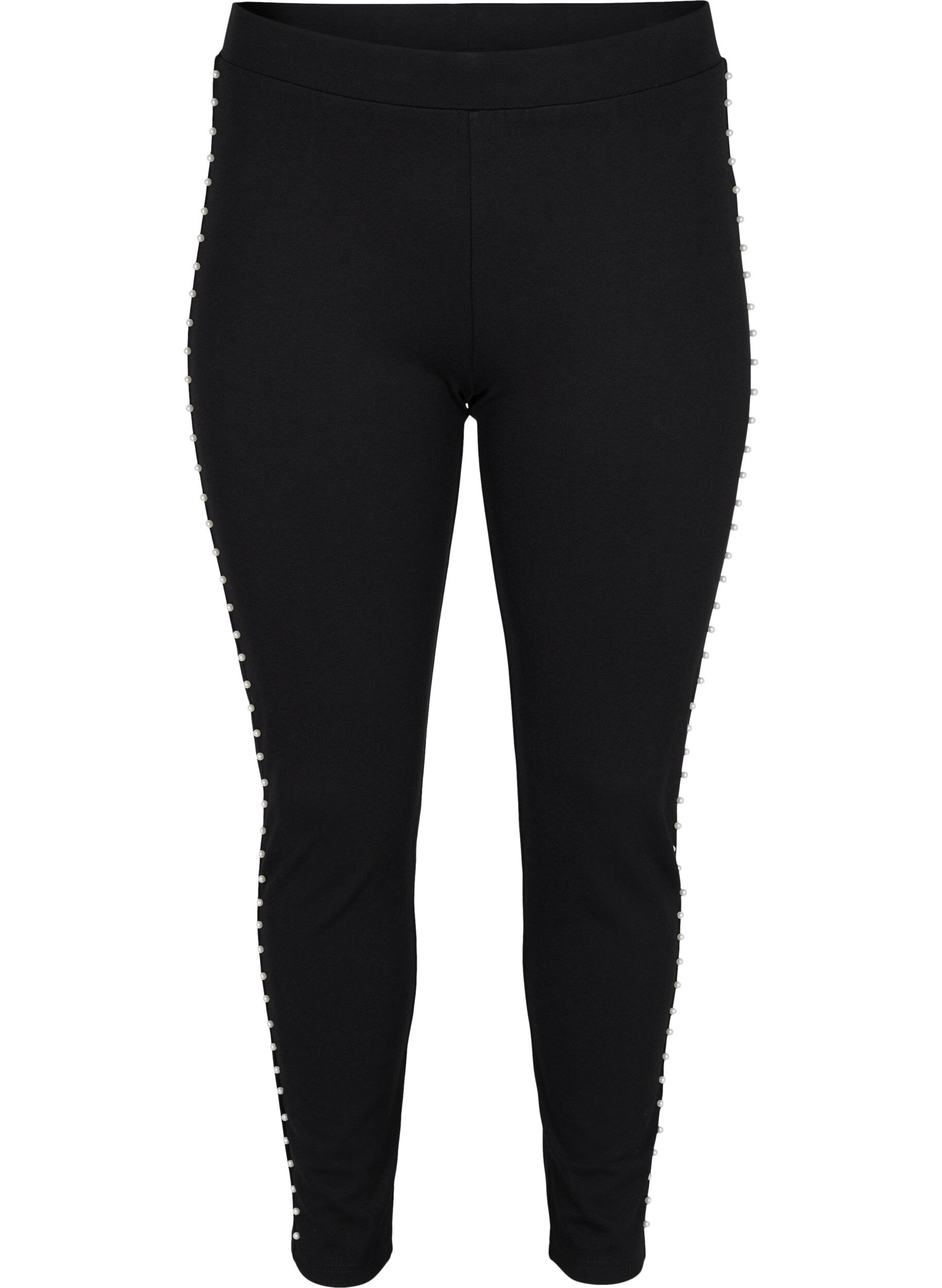 Zizzi Leggings mit Perlen, Black, Packshot image number 0