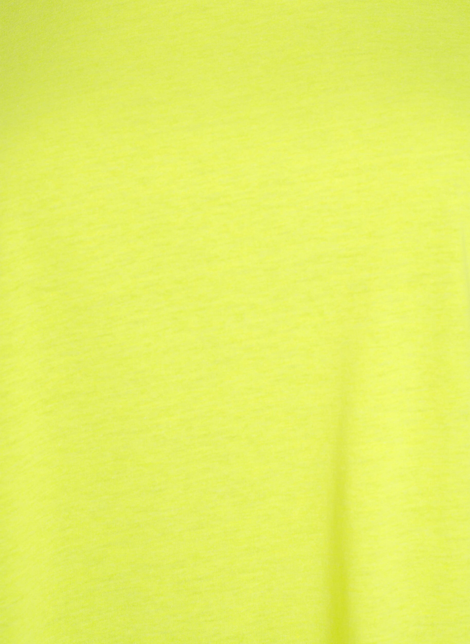 Zizzi Neonfarbenes T-Shirt aus Baumwolle, Gelb, Packshot image number 2