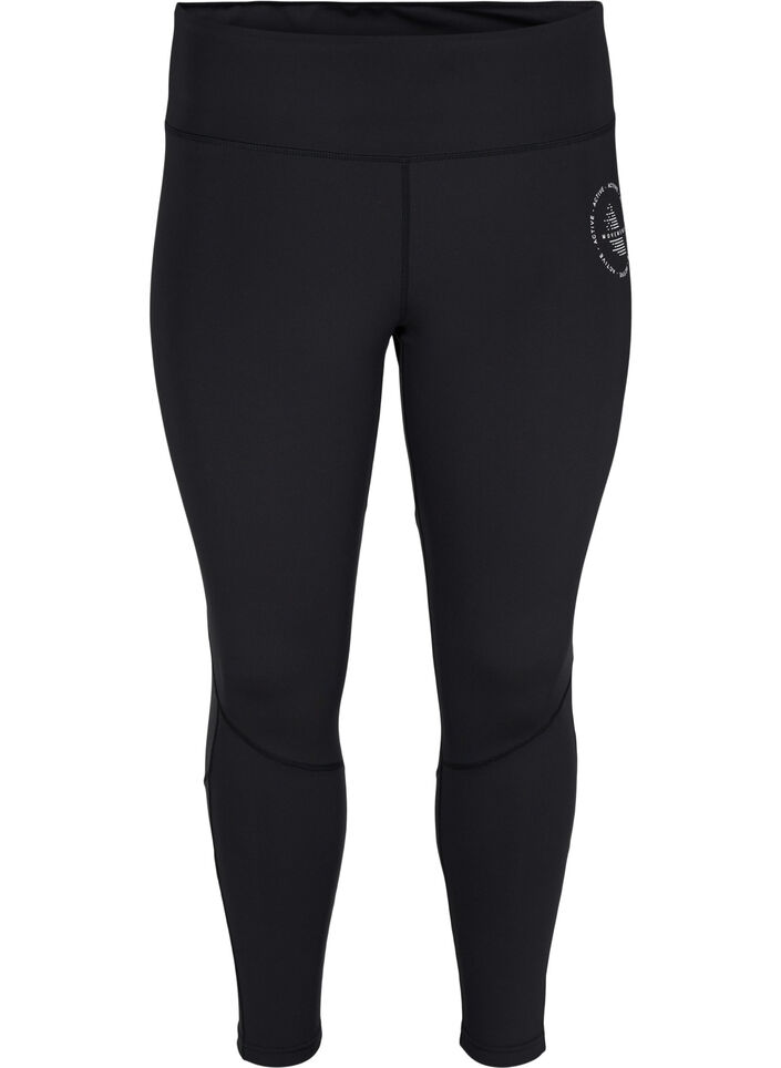 Unifarbene Fitness-Leggings, Black, Packshot image number 0