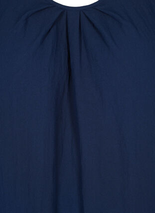 Kurzarm Bluse aus Viskose mit Rundhals, Navy Blazer, Packshot image number 2