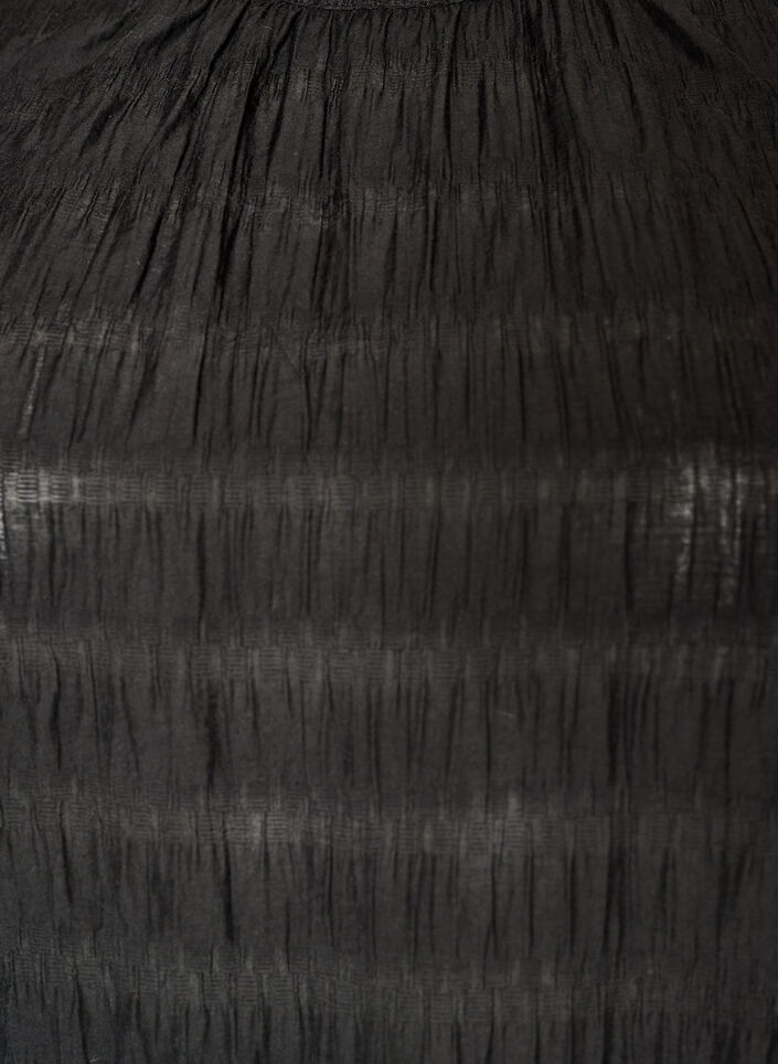 &Auml;rmellose Bluse mit Struktur und R&uuml;schen, Schwarz, Packshot image number 2