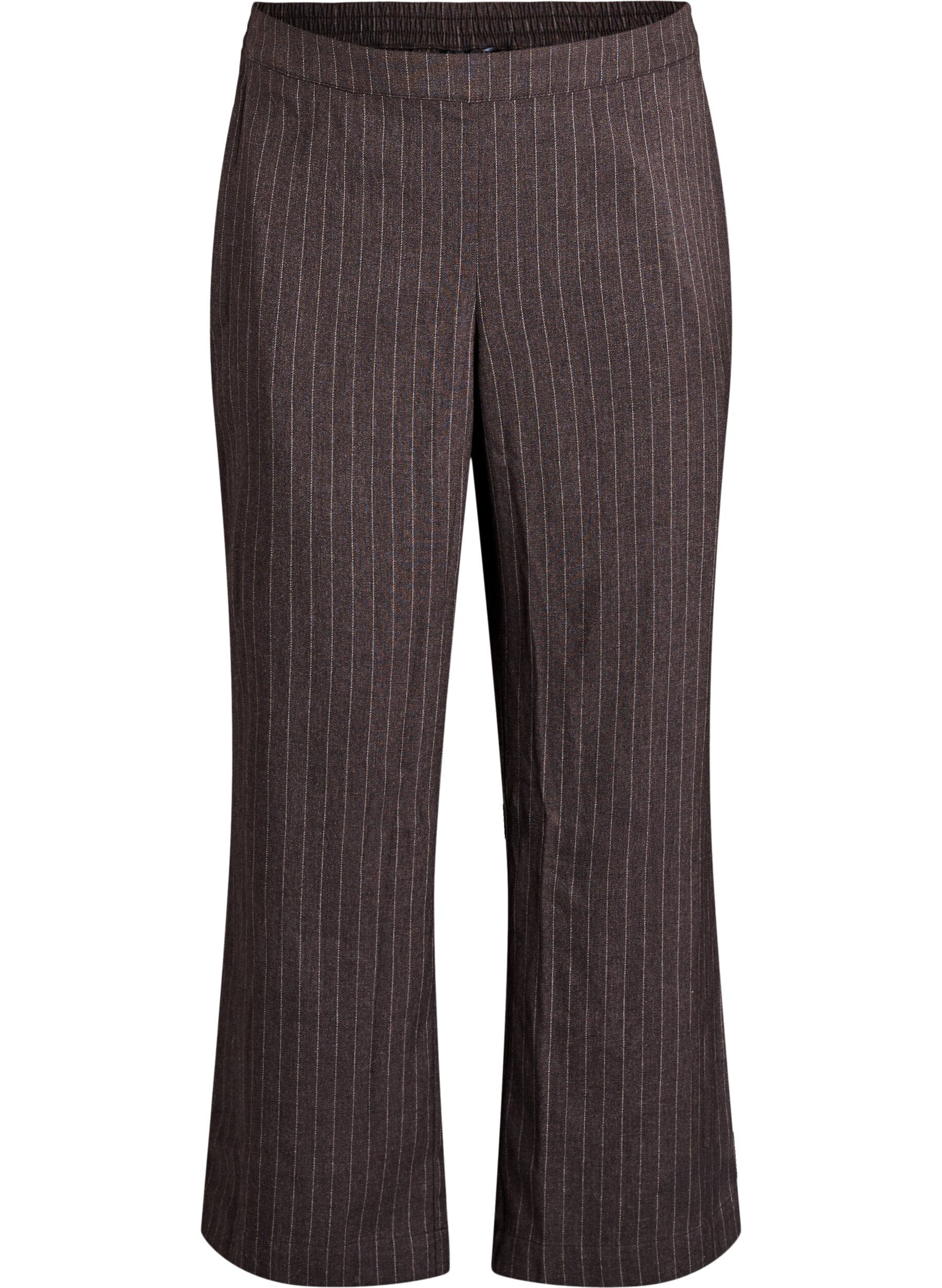 Zizzi Weite Hose mit hoher Taille, Braun, Packshot image number 0