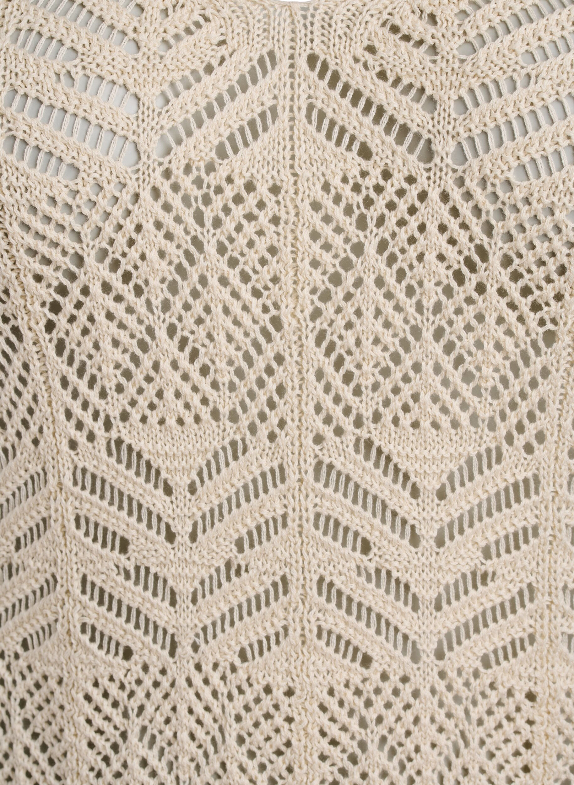 Zizzi &Auml;rmellose Stricktop mit V-Ausschnitt, Beige, Packshot image number 2