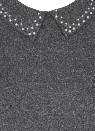 Strickbluse mit Kragen und Perlen, Dark Grey Mel, Packshot image number 2
