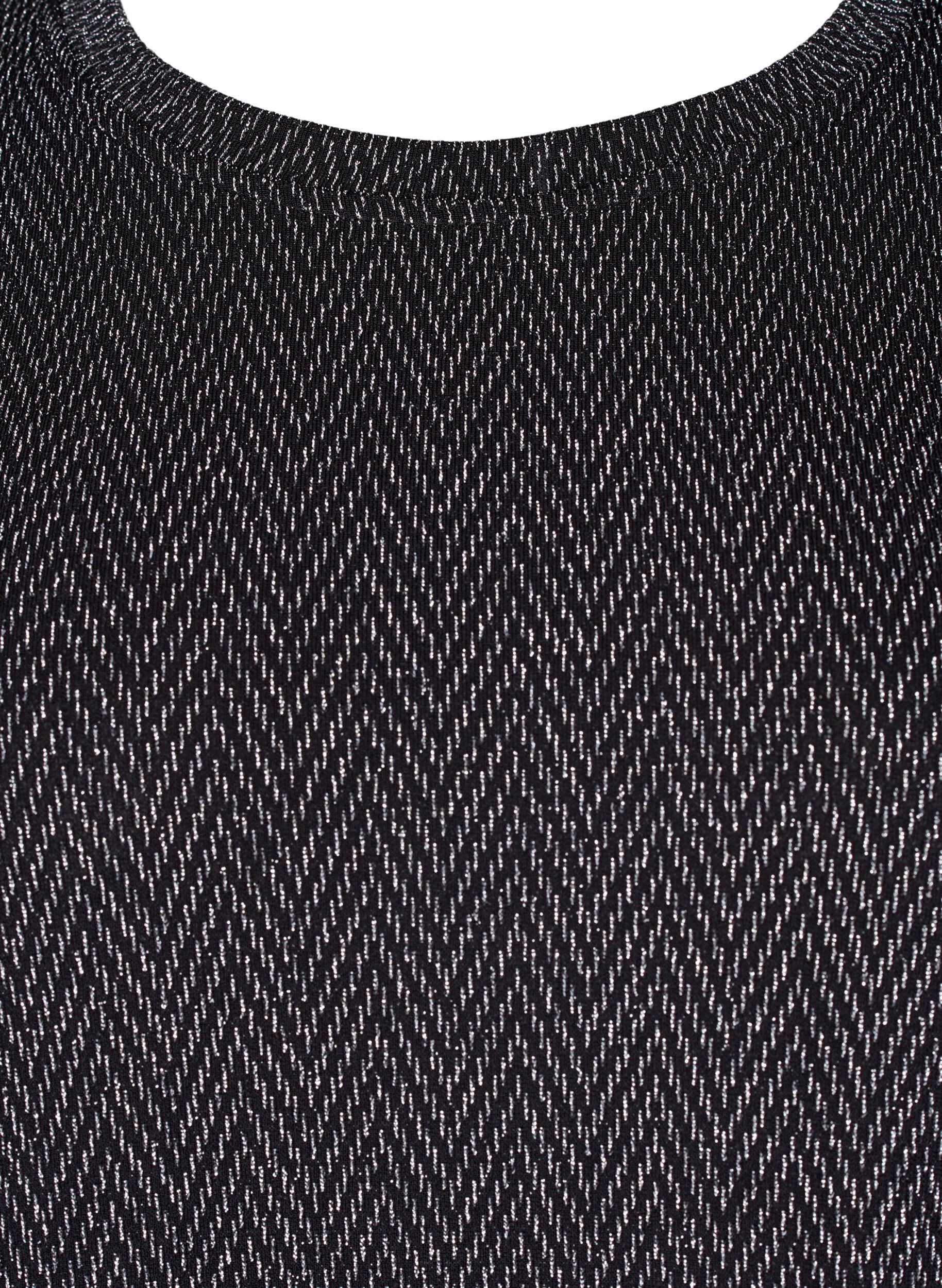 Zizzi Bluse mit Schimmermuster, Silver ZigZagShimmer, Packshot image number 2