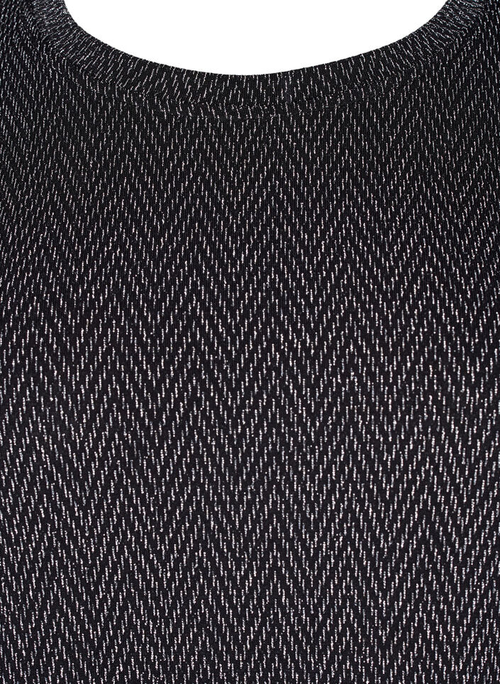 Bluse mit Schimmermuster, Silver ZigZagShimmer, Packshot image number 2