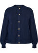 Strickjacke aus weichem Strick mit goldfarbenen Kn&ouml;pfen, Blau, Packshot image number 0