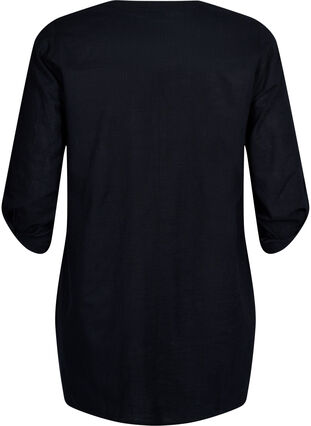 Tunika aus Baumwolle mit 3/4-Ärmeln, Black, Packshot image number 1
