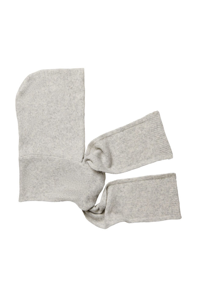 Strickschal mit Kapuze, Grau, Packshot image number 3