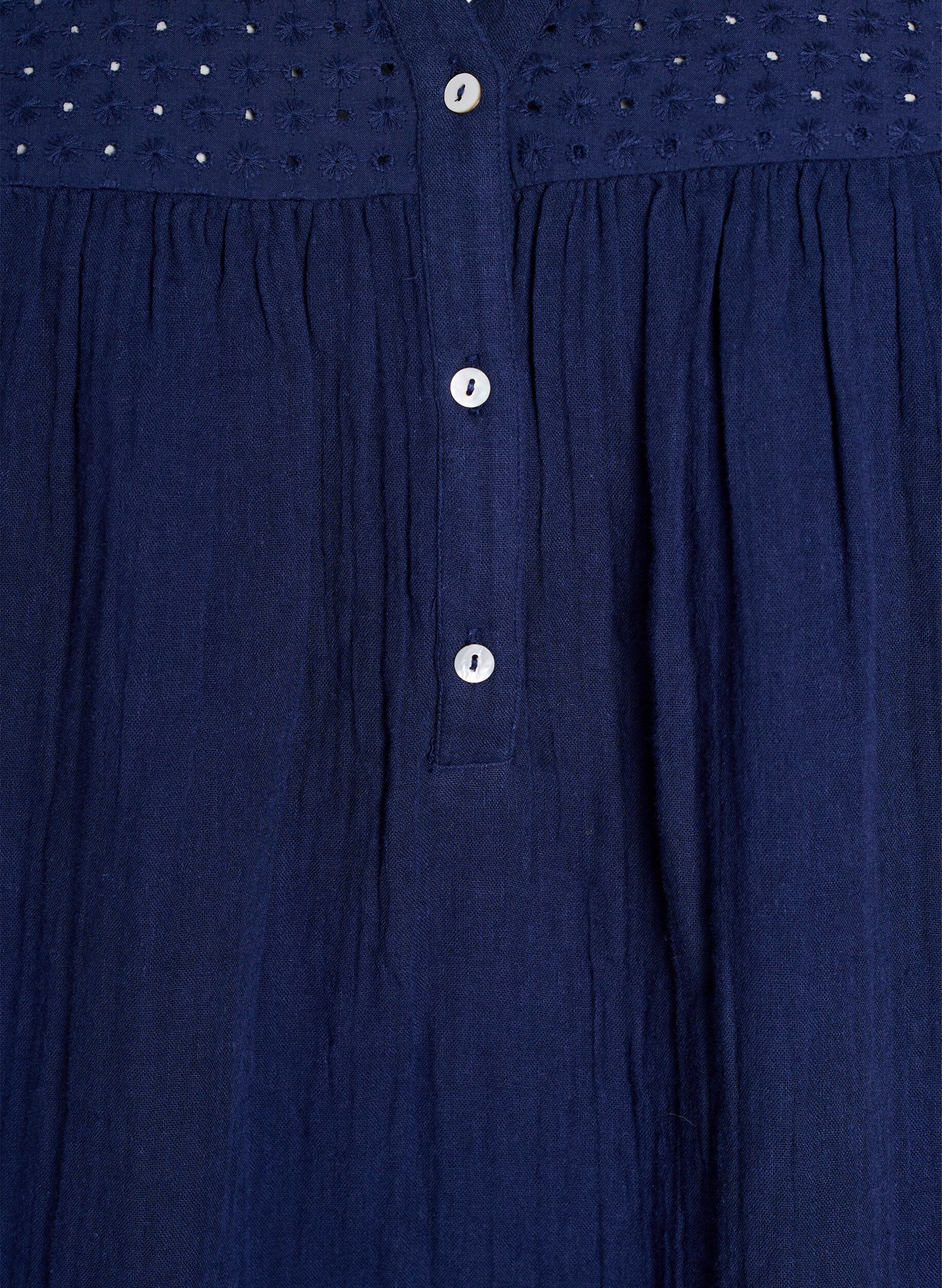 ZizziBluse aus Baumwollmusselin mit Lochstickerei, Blau, Packshot image number 2
