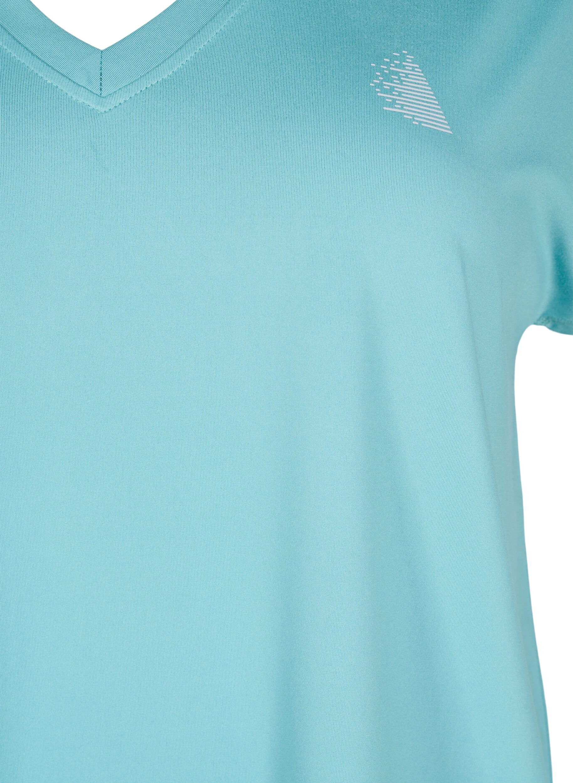 Zizzi Lockeres Trainings-T-Shirt mit V-Ausschnitt, Gr&uuml;n, Packshot image number 2