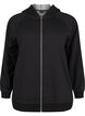 Sweat-Cardigan mit Kapuze und Taschen, Schwarz, Packshot image number 0