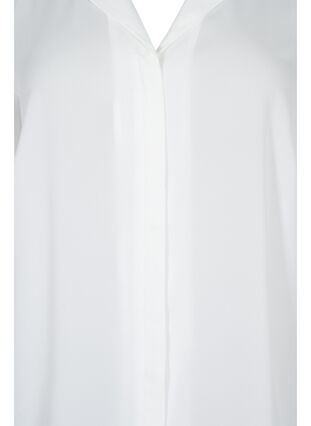 Einfarbiges Hemd mit V-Ausschnitt, Bright White, Packshot image number 2