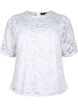 Bluse mit Spitze und kurzen Ärmeln, Bright White, Packshot image number 0