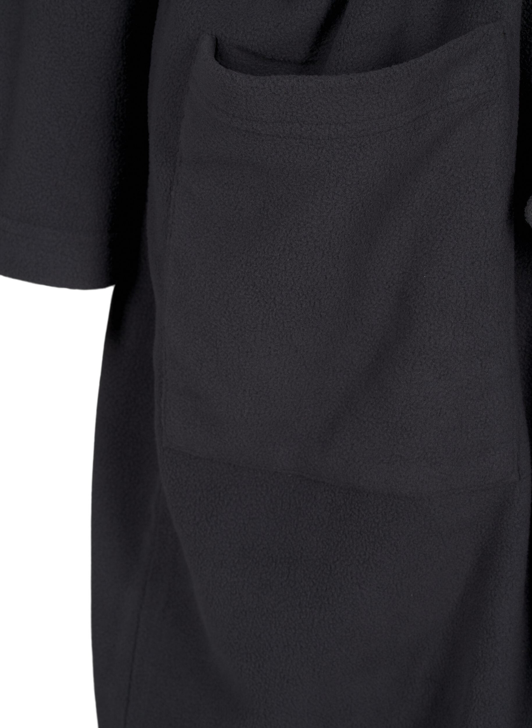 Zizzi Morgenmantel mit Rei&szlig;verschluss und Kapuze, Grau, Packshot image number 3