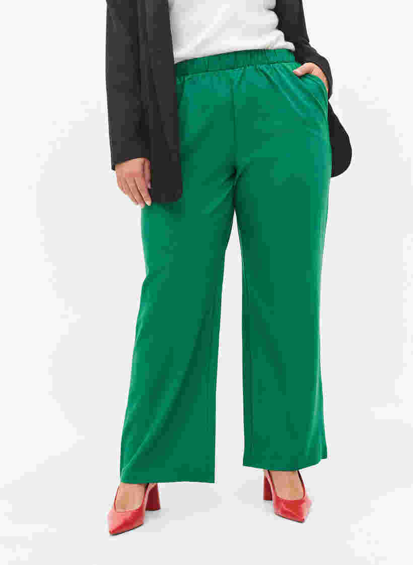 Weite Hose mit Taschen, Verdant Green, Model image number 2