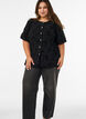 Gebl&uuml;mte Bluse mit Ballon&auml;rmeln, Schwarz, Model image number 1