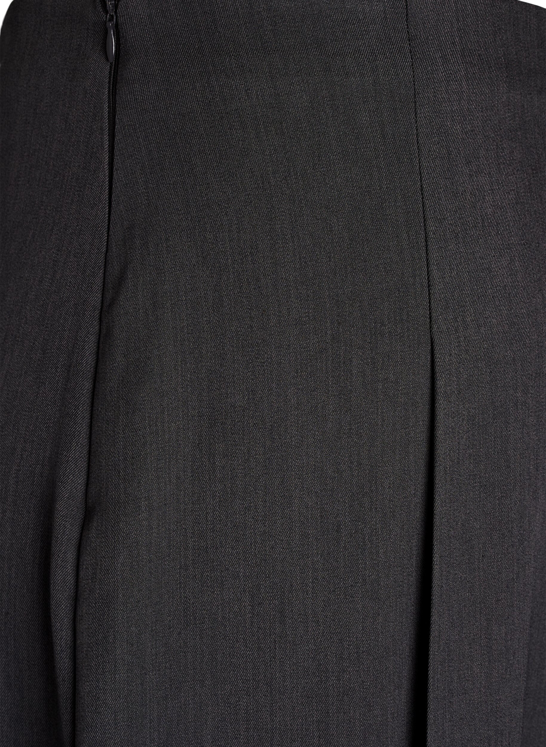 Zizzi Midirock mit breiten Falten, Grau, Packshot image number 3