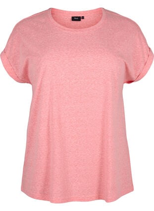 Melange T-Shirt mit kurzen Ärmeln, Living Coral Mel., Packshot image number 0