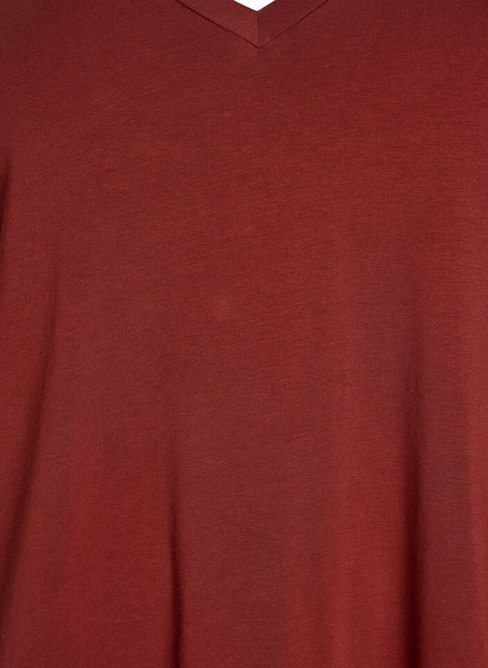 Midi-T-Shirtkleid mit V-Ausschnitt, Rot, Packshot image number 2