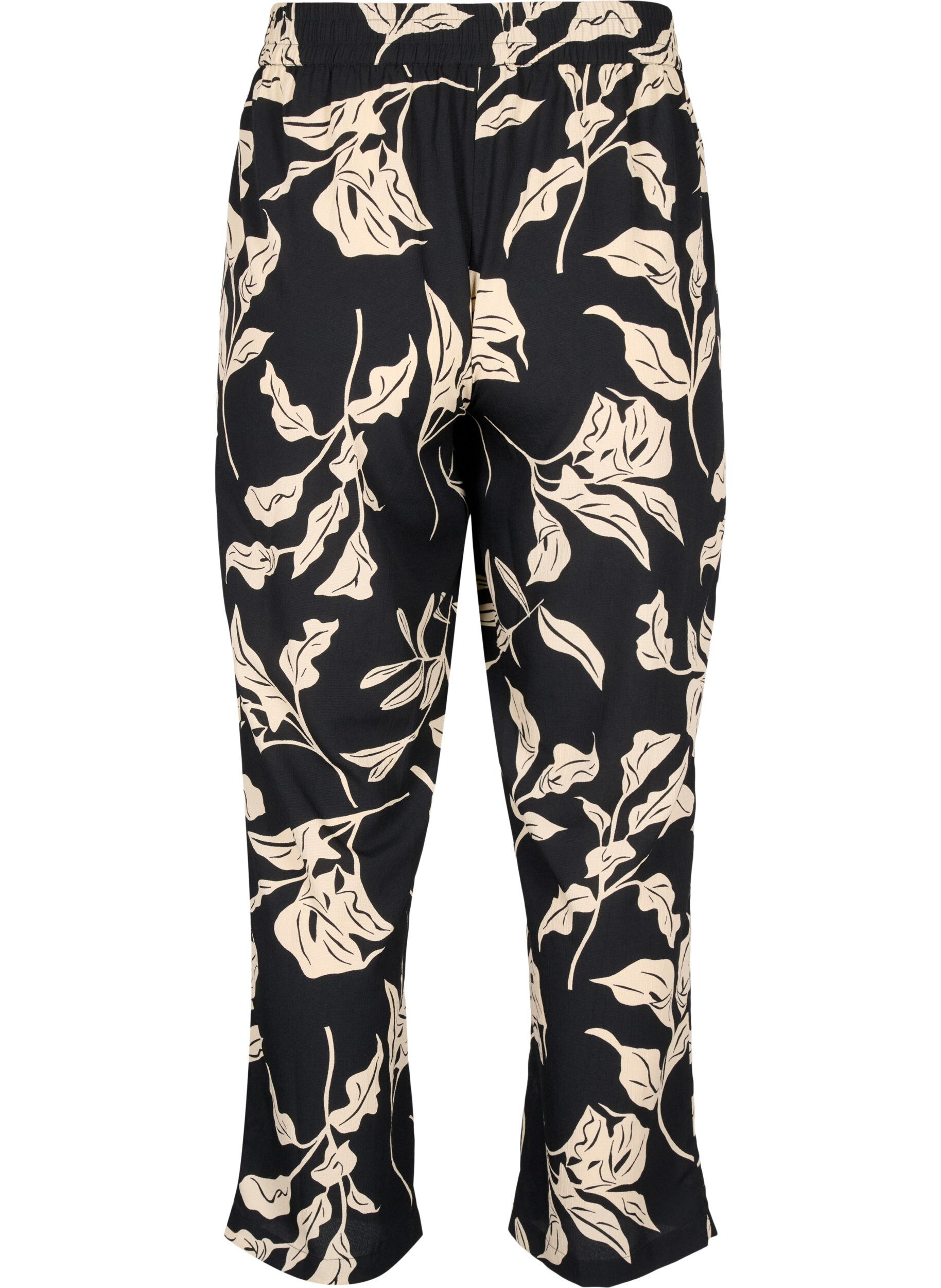 Zizzi FLASH &ndash; Hose mit Aufdruck und Taschen, Black Off White Fl., Packshot image number 1