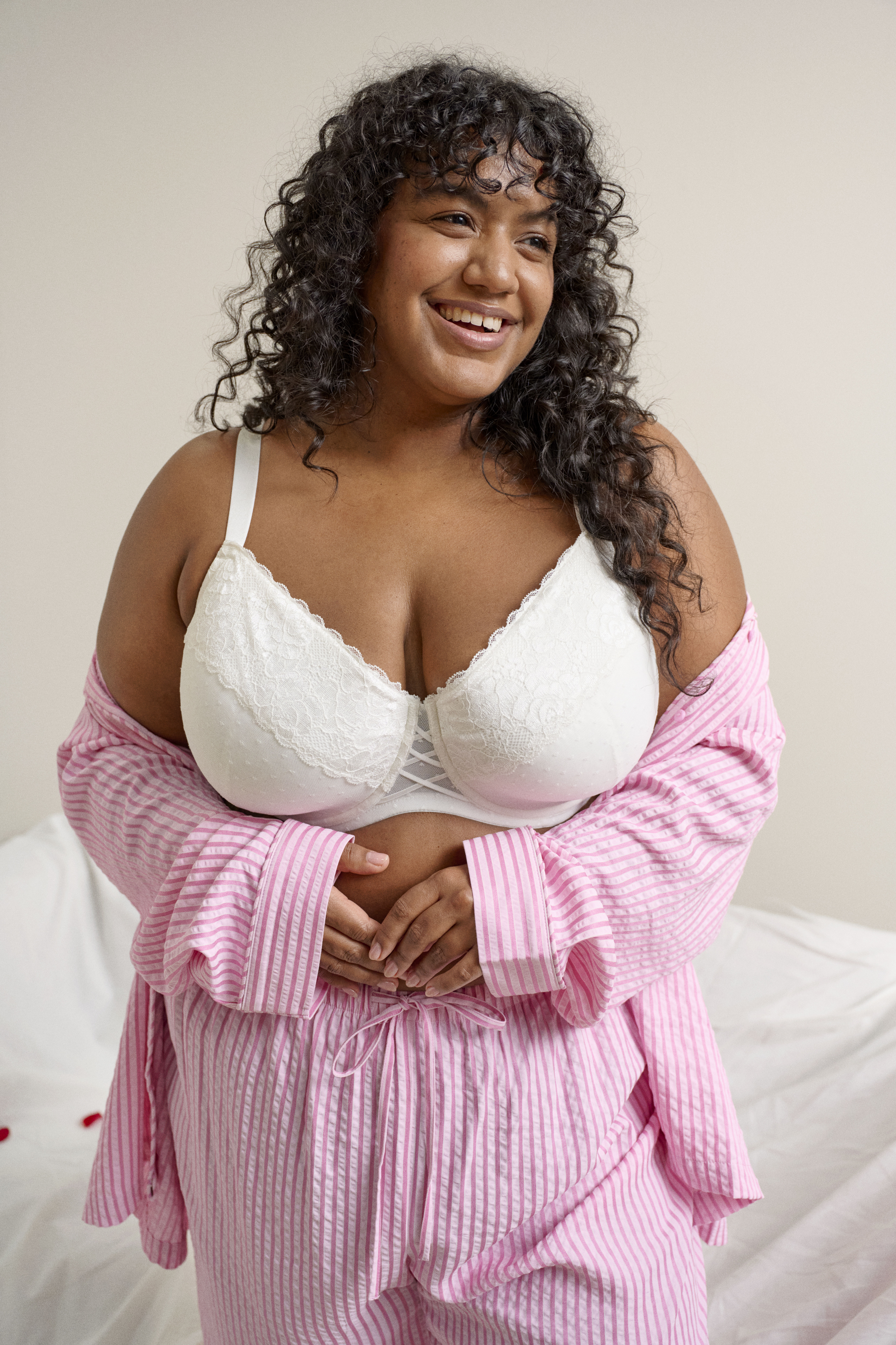 Zizzi Gestreiftes Nachthemd, , Model