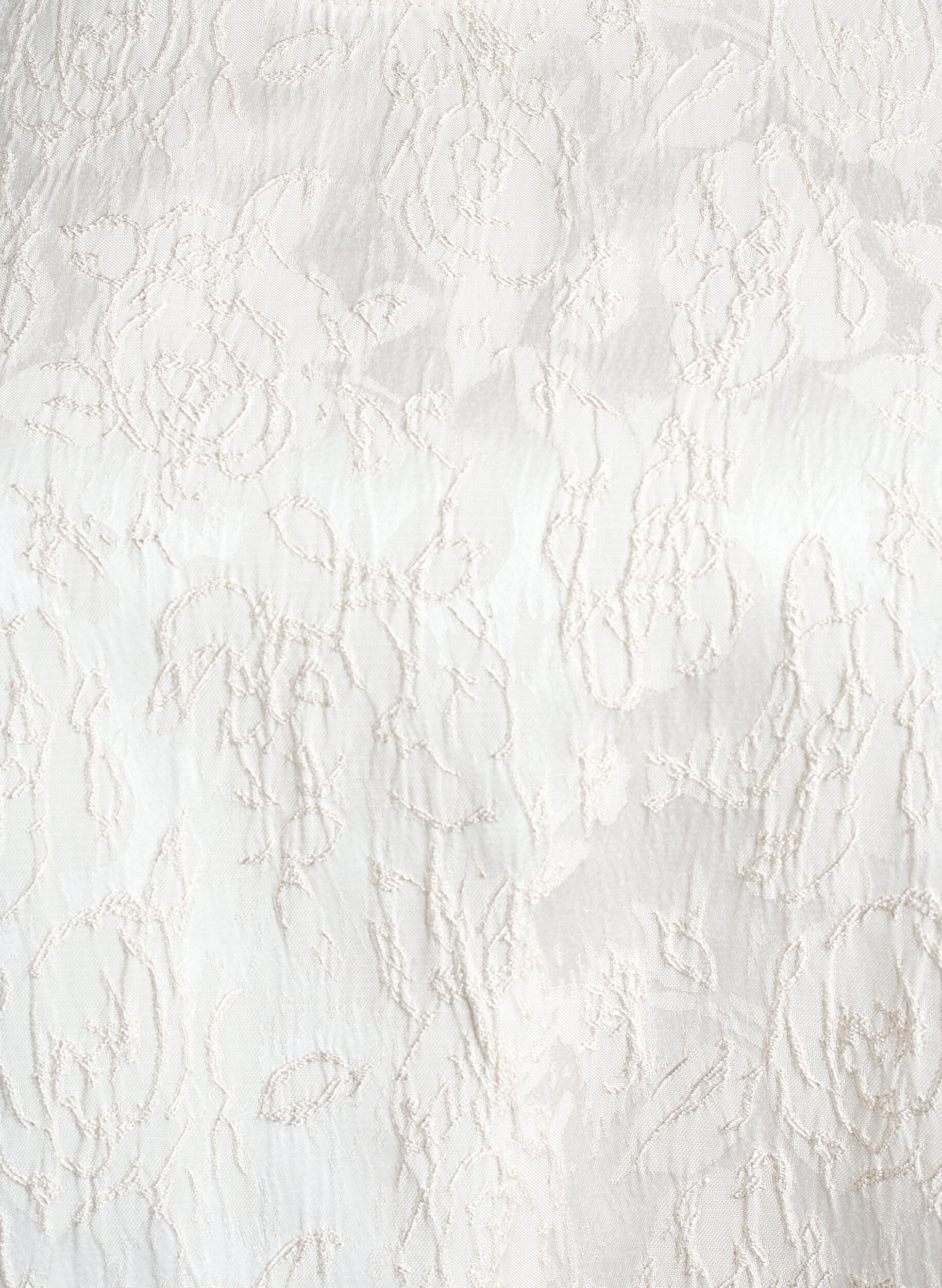 Zizzi Bluse mit Jacquardmuster und Puff&auml;rmeln, Vanille, Packshot image number 2